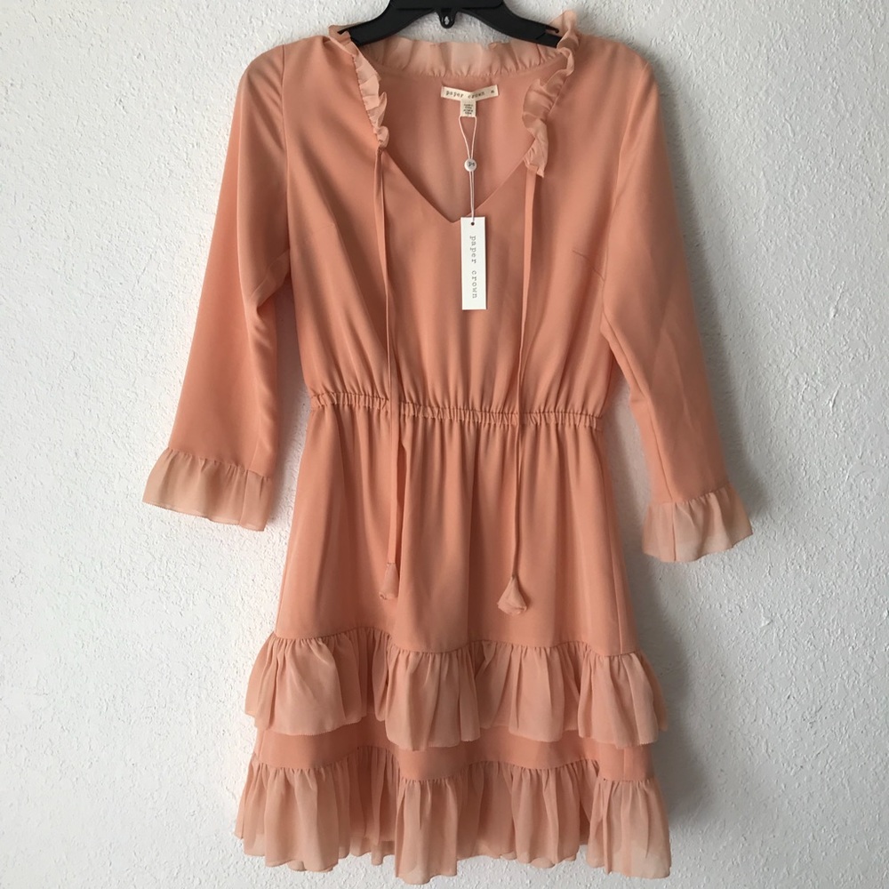 Paper Crown Peach Dress